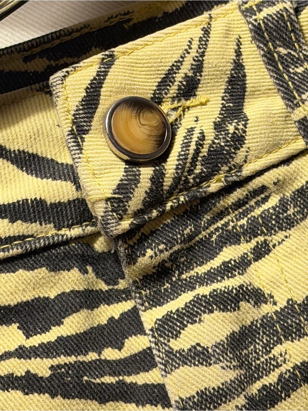 Ganni Yellow and Black Tiger Shorts
